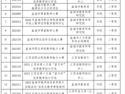 领衔人参加各级各类竞赛获奖情况